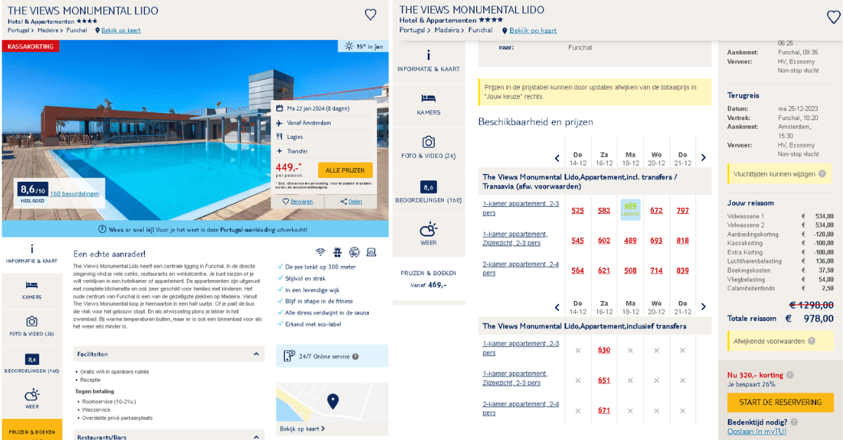 Website van de Vakantiediscounter